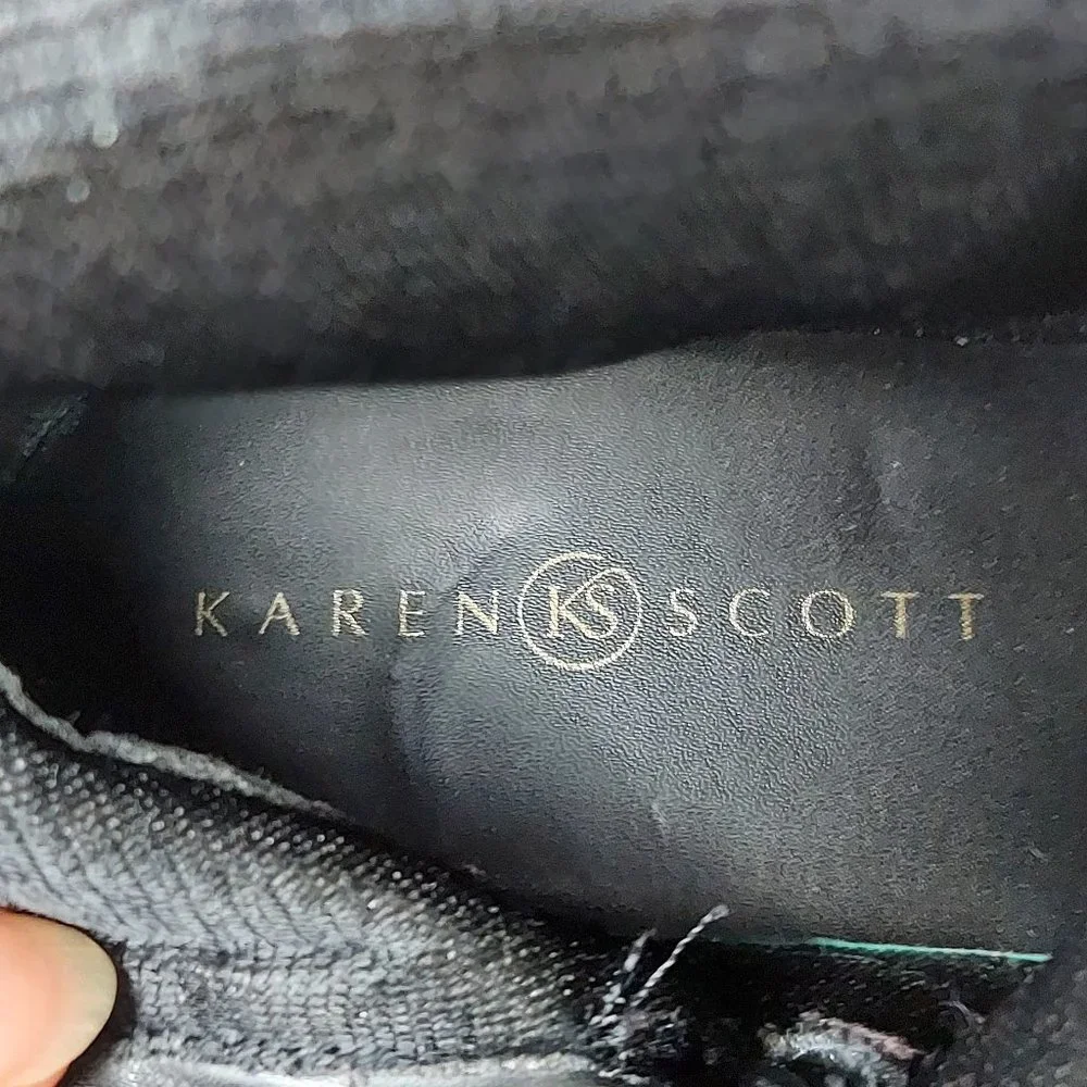 KAREN SCOTT DELIEE 2 FAUX LEATHER KNEE HIGH RIDING BOOTS